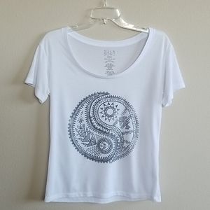 White scoop neck graphic tee Billabong